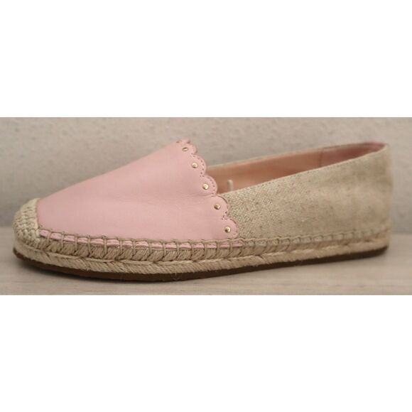 Kate Spade Women Sz 5.5B Pink Gwendolyn Scalloped Espadrille Leather Flats - Picture 6 of 14